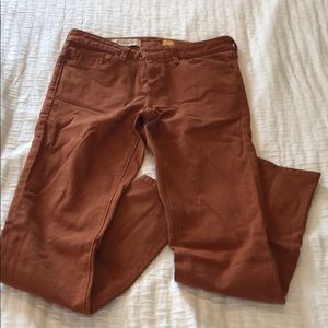 Warm burnt orange jeans